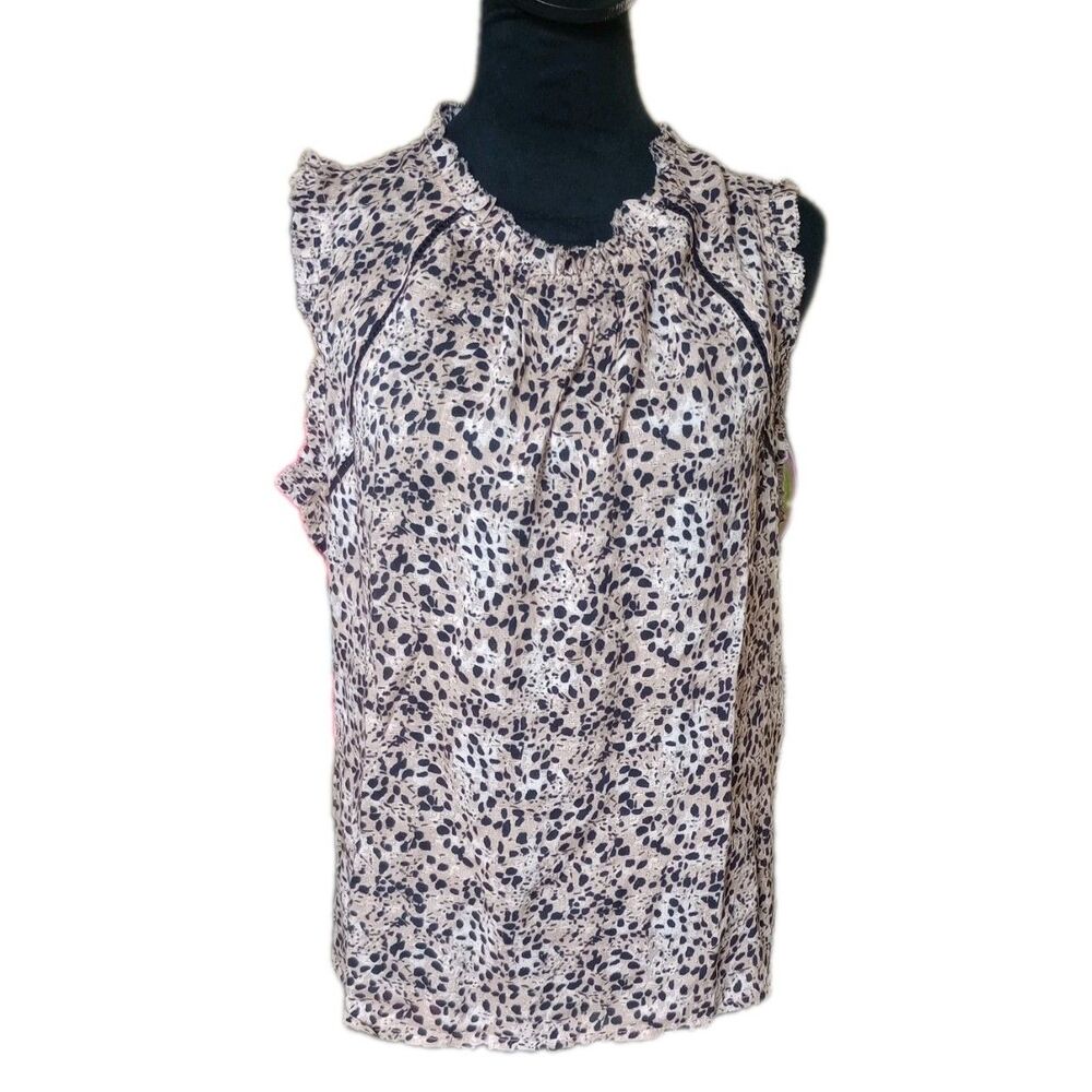 Tribal Jeans Women's M Soft Tan  Ruffle Sleeve Top, NWT